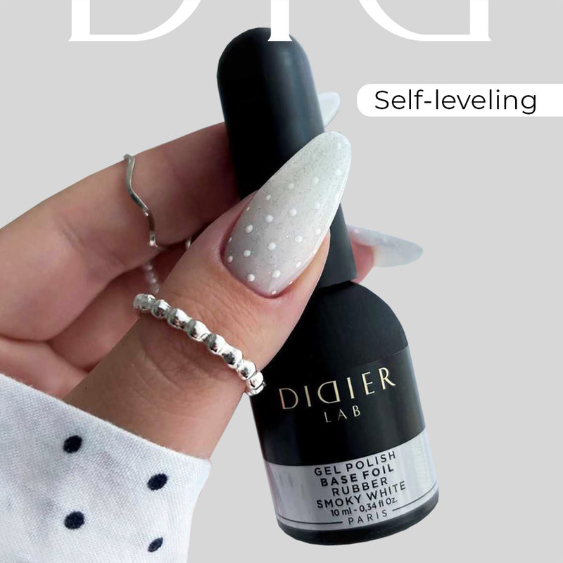 Rubber Base Coat Foil - smoky white, 10ml