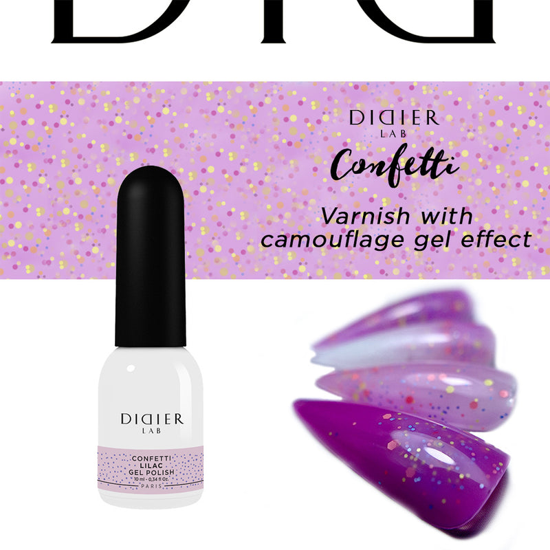 UV Nagellack, Konfetti, Lilac, DidierLab, 10ml