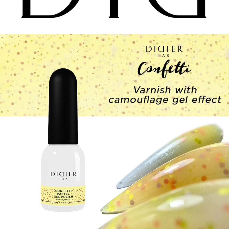 UV Nagellack, Konfetti, Pastel, DidierLab, 10ml
