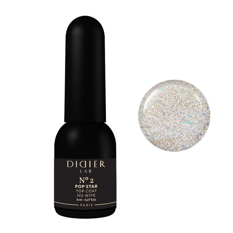 UV Top coat no wipe, Pop Star, No2, 10ml, DidierLab