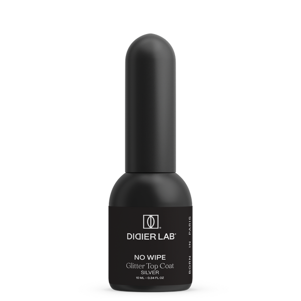 UV Top Coat No Wipe, Glitter Silver, Hema & TPO frei, DidierLab, 10ml