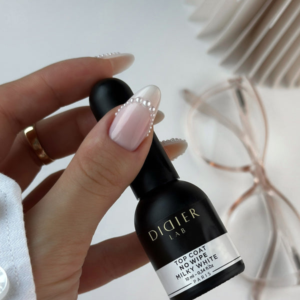 UV Top Coat No Wipe, Milky White, Hema & TPO frei, DidierLab, 10ml