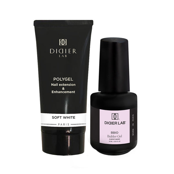 Maniküre Set mit Polygel Soft White und BIAB BBIO Almost Naked, Didier Lab