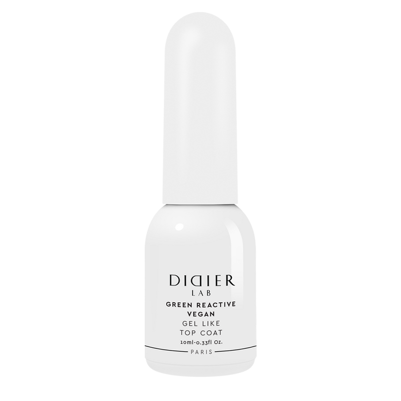 Green reactive, vegan gel like top coat "Didier Lab", 10ml