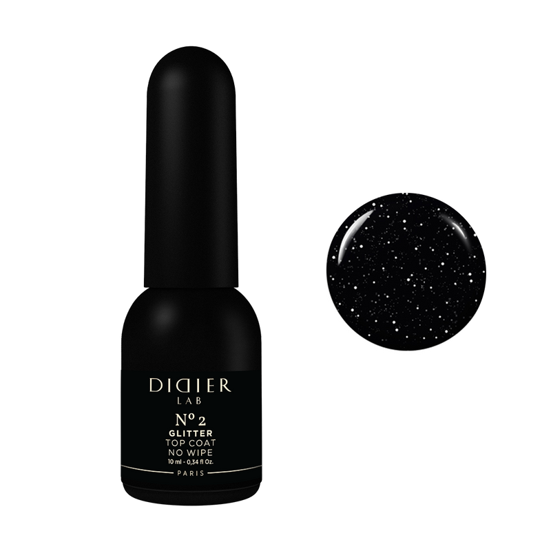 UV Top Coat Glitter No Wipe, No2, DidierLab, 10ml