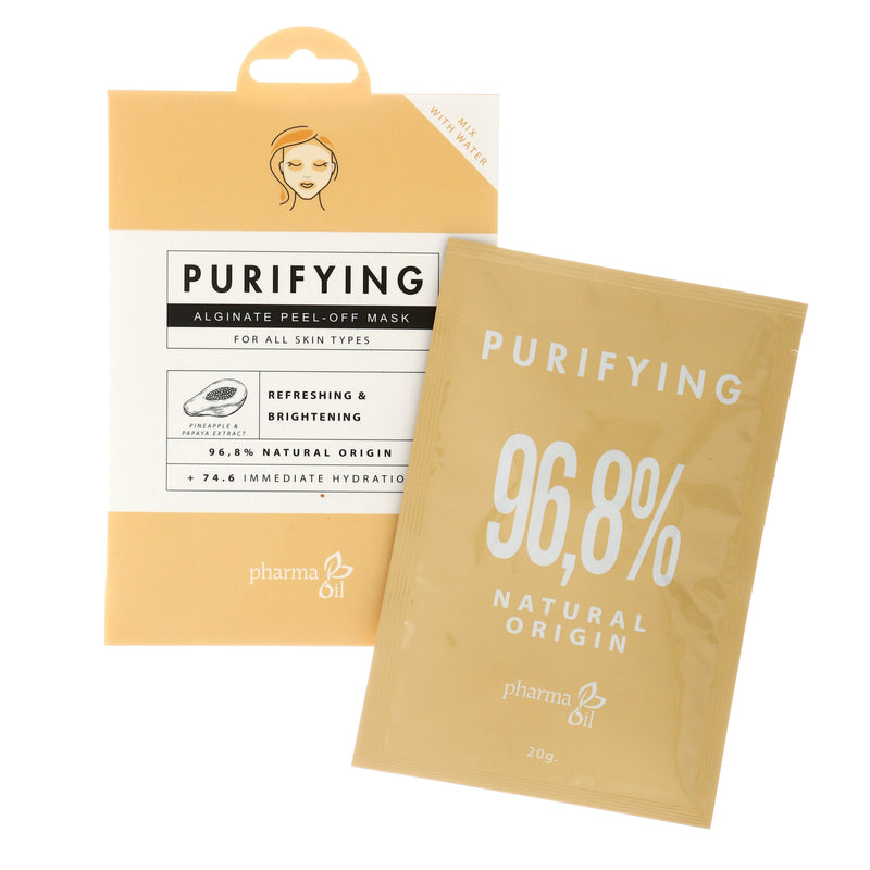 Reiningende Alginat-Peeling-Maske mit Ananas- und Papaya-Extrakt "Pharma Oil", 20 g Erfrischend & aufhellend