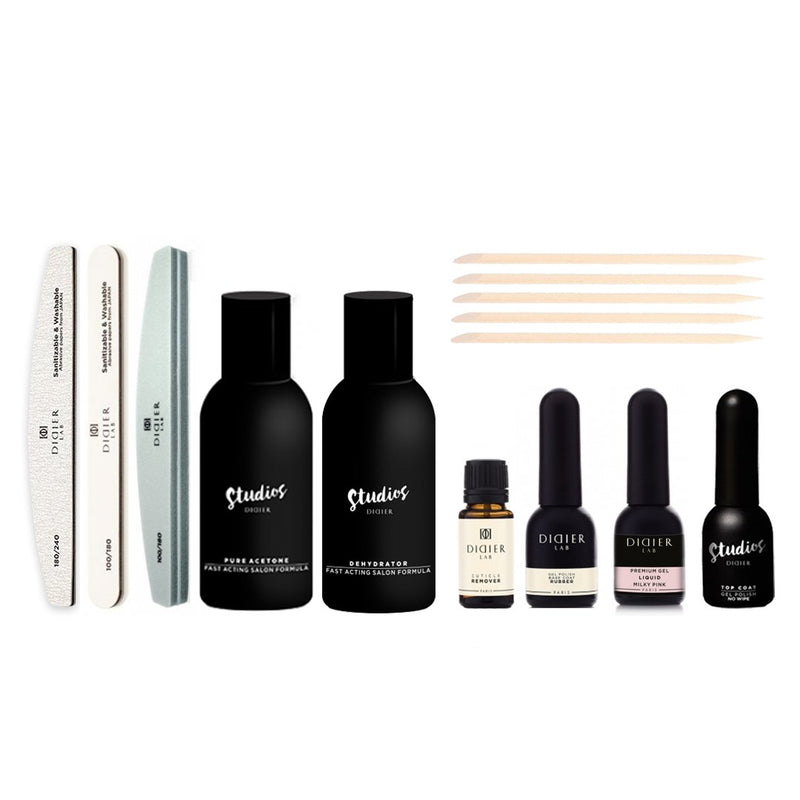 Maniküre Set Flüssiges Gel Milky Pink